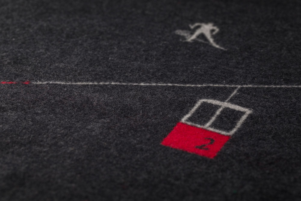 SYLT throw "ski slopes & gondolas" in . Throw Blanket made by David Fussenegger , a family-run mill in Austria.