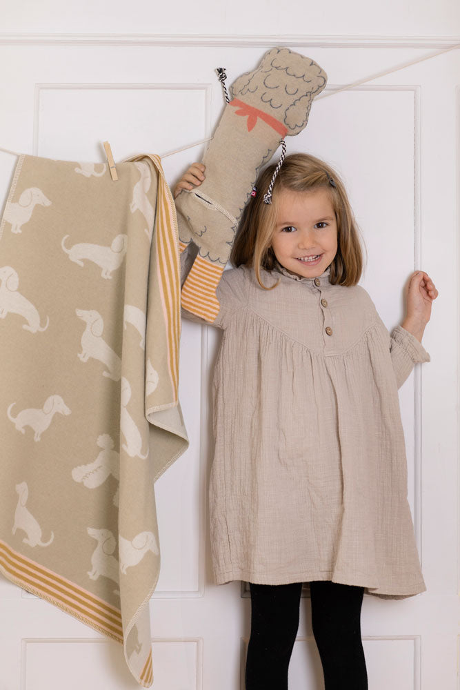 JUWEL baby blanket "dachshund" in . Blanket made by David Fussenegger , a family-run mill in Austria.
