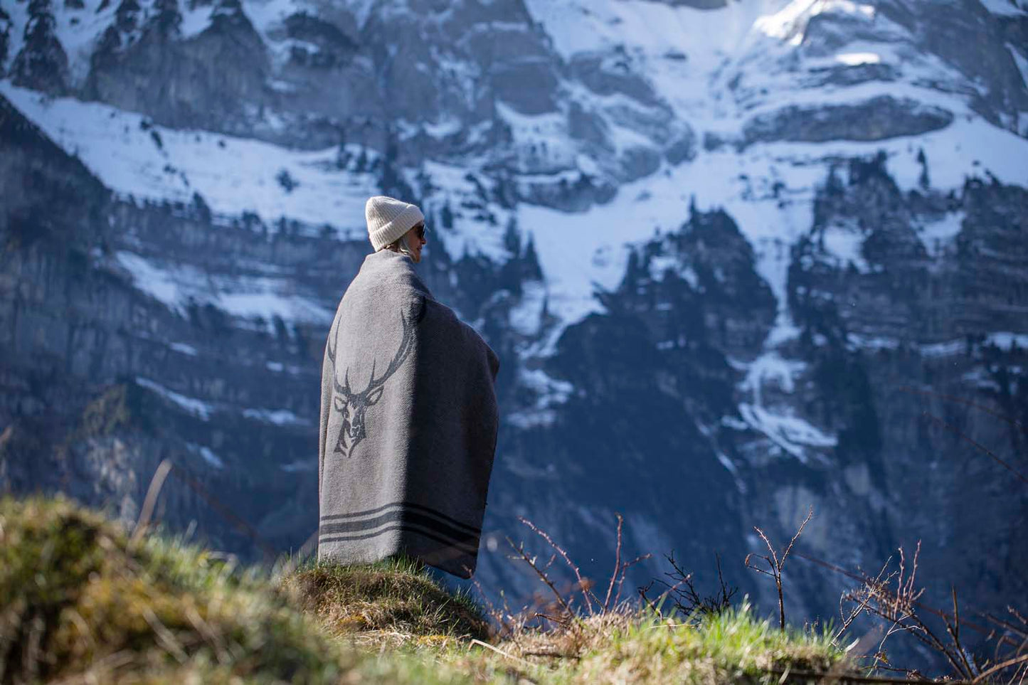 SAVONA throw "stag/antlers" in . Throw Blanket made by David Fussenegger , a family-run mill in Austria.