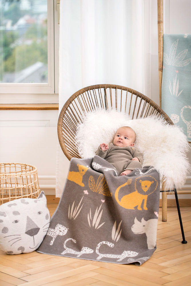 JUWEL baby blanket "jungle" in . Blanket made by David Fussenegger , a family-run mill in Austria.