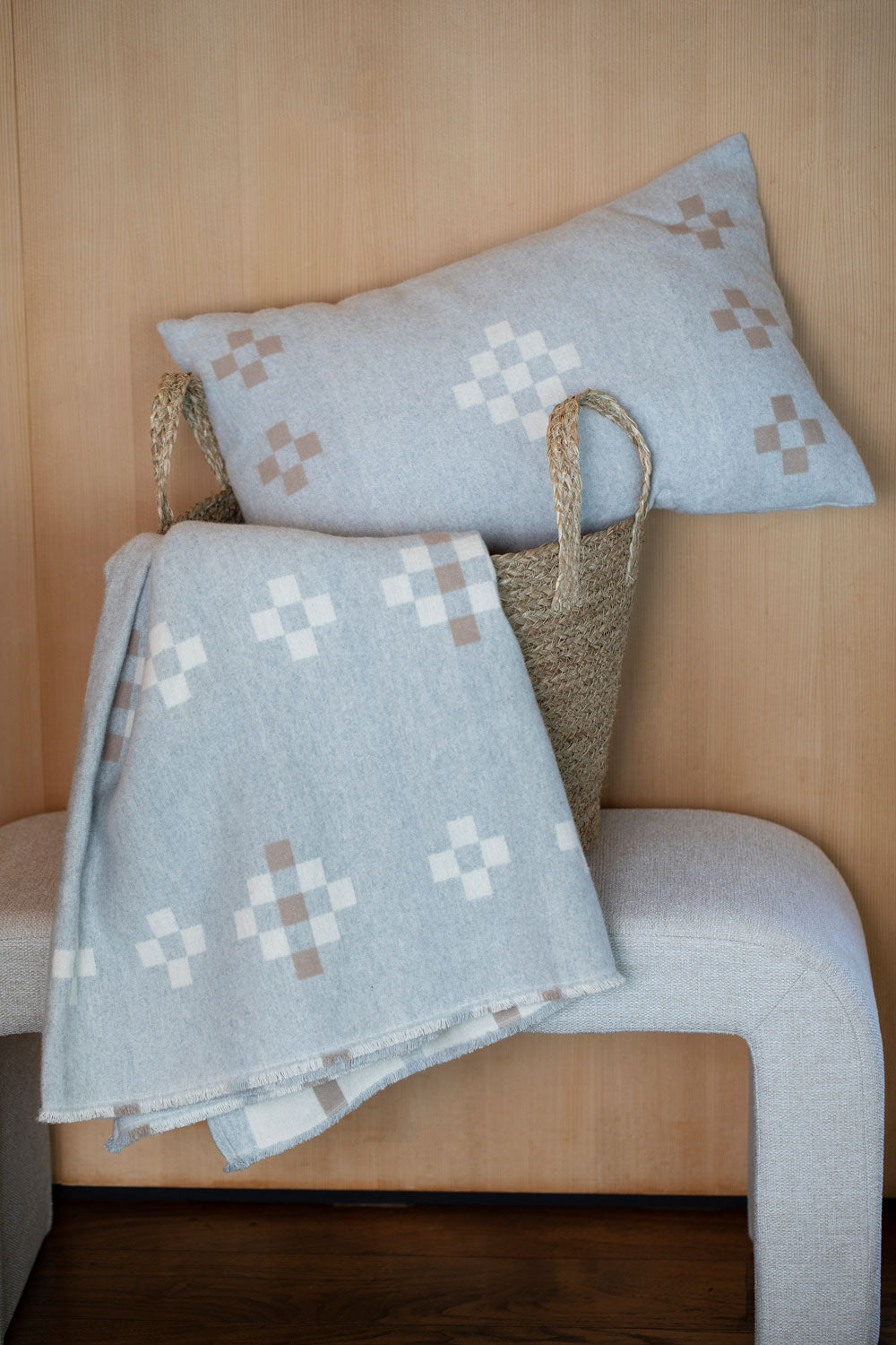 JADE cushion cover "quilt" organic cotton