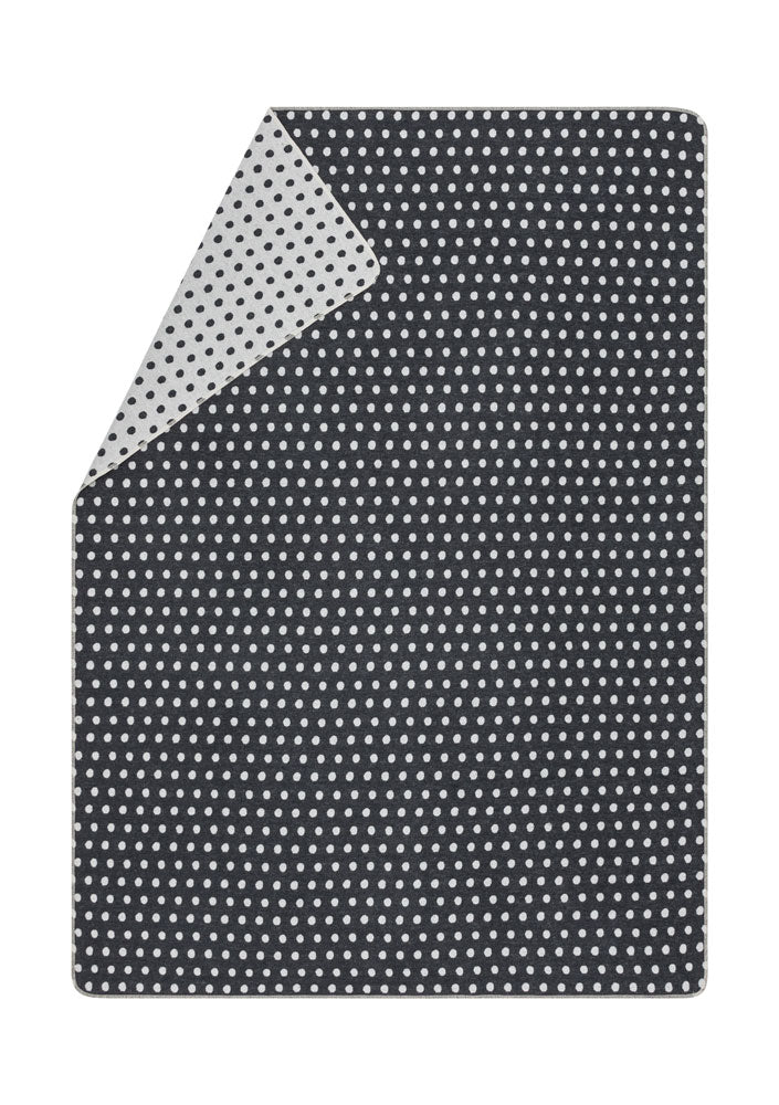 SILVRETTA throw "dots allover" in charcoal . Throw Blanket made by David Fussenegger , a family-run mill in Austria.
