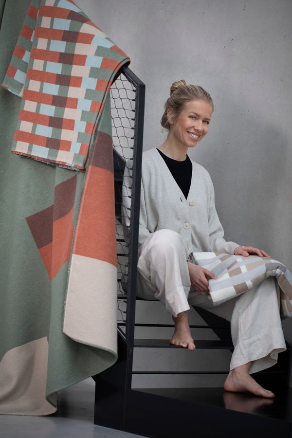 LUCA Throw "Patchwork" in . Throw Blanket made by David Fussenegger , a family-run mill in Austria.
