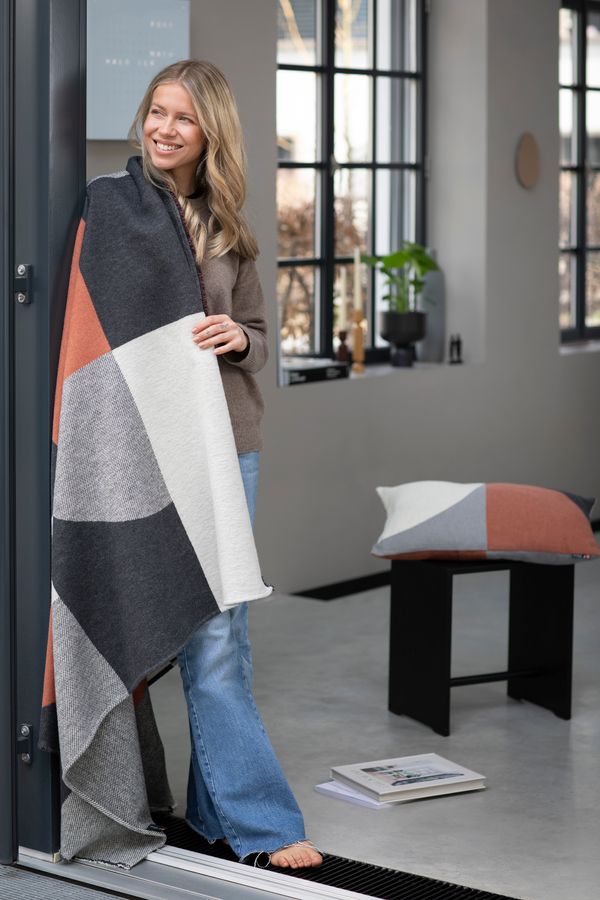LUCA Throw "Modular Forms" in . Throw Blanket made by David Fussenegger , a family-run mill in Austria.