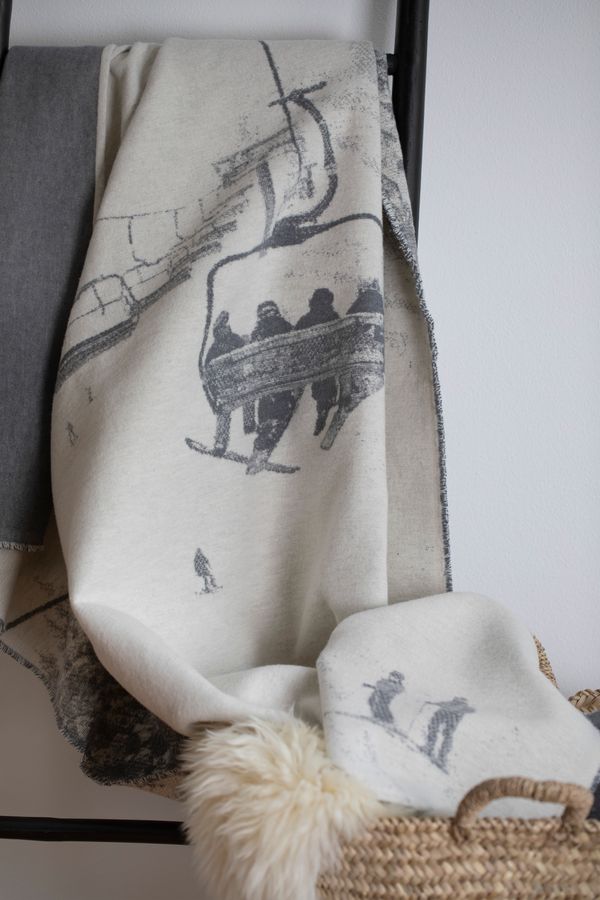 LUCA Throw "Skil Lift" in . Throw Blanket made by David Fussenegger , a family-run mill in Austria.