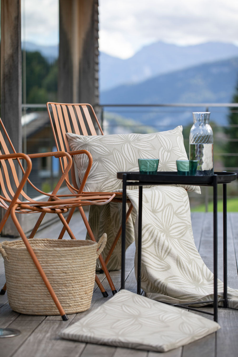 PORTO cushion cover unbrushed "Linea Flora"