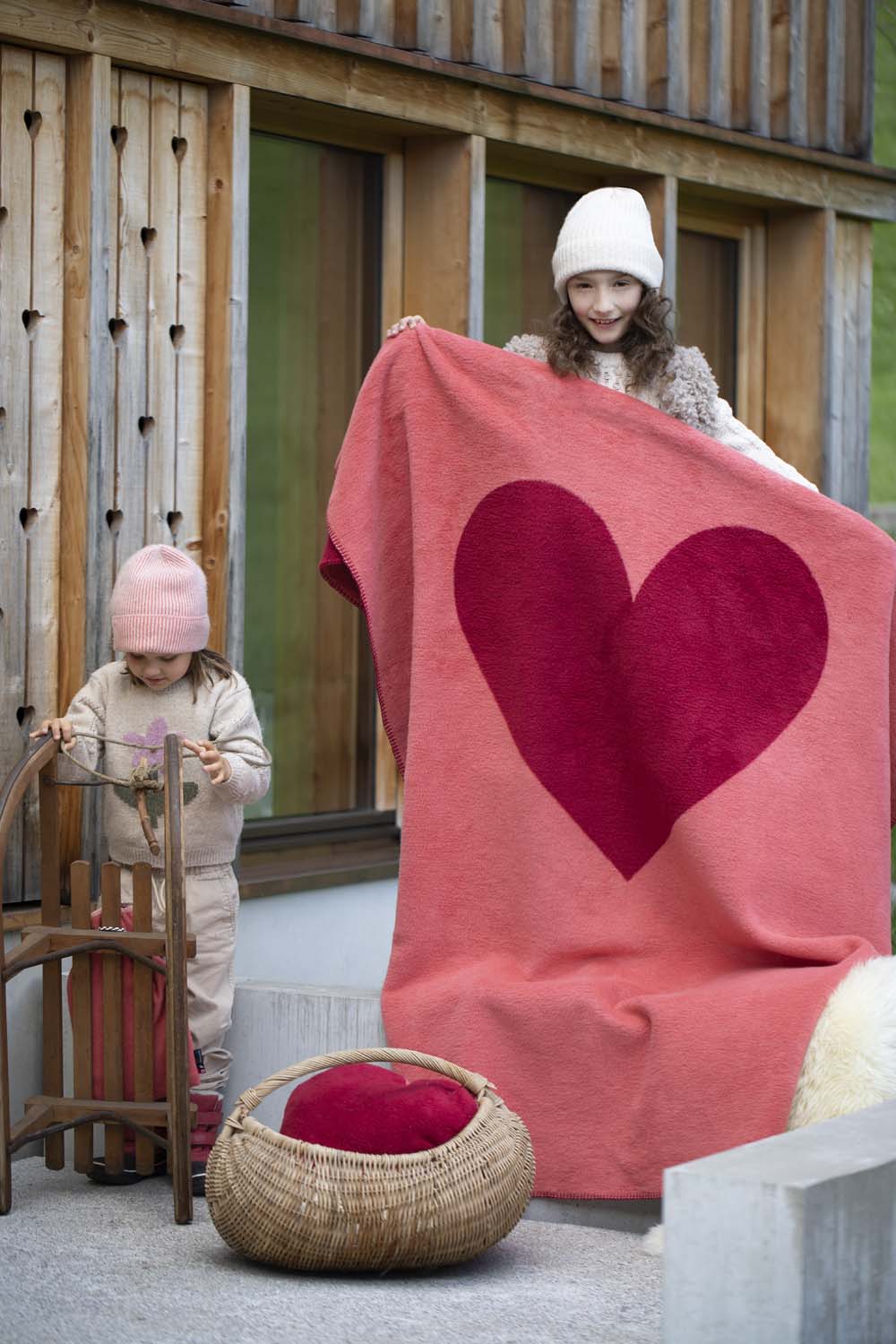 SAVONA throw "big heart" in . Throw Blanket made by David Fussenegger , a family-run mill in Austria.