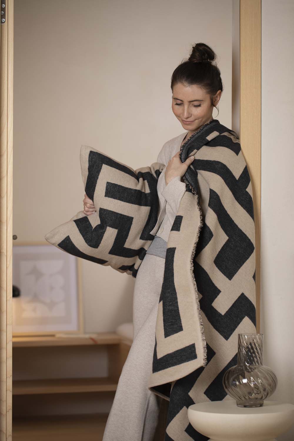 LUCA throw "maze" in . Throw Blanket made by David Fussenegger , a family-run mill in Austria.