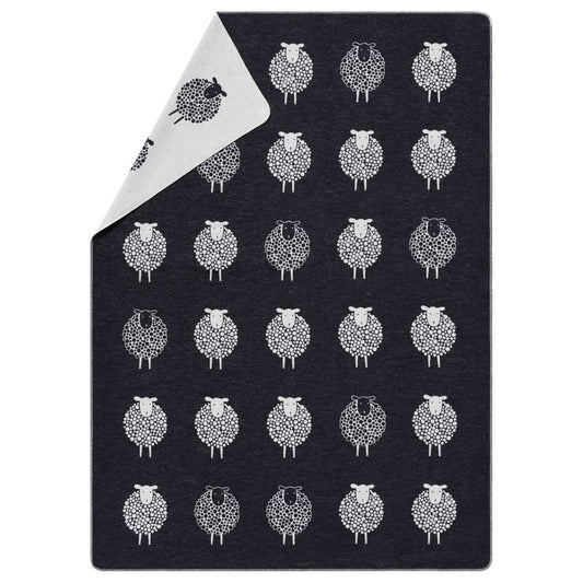 SILVRETTA Throw "Sheep" in anthracite . Throw Blanket made by David Fussenegger , a family-run mill in Austria.
