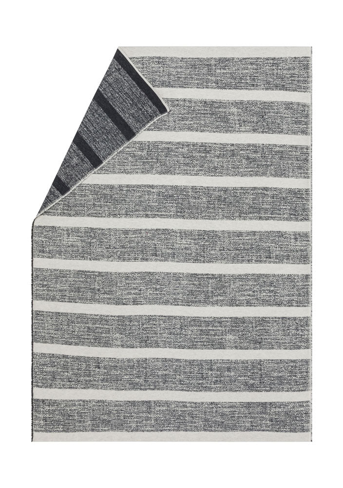 LUCA throw "structured stripe" in charcoal . Throw Blanket made by David Fussenegger , a family-run mill in Austria.