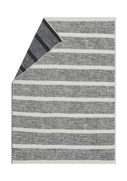 LUCA throw "structured stripe" in charcoal . Throw Blanket made by David Fussenegger , a family-run mill in Austria.