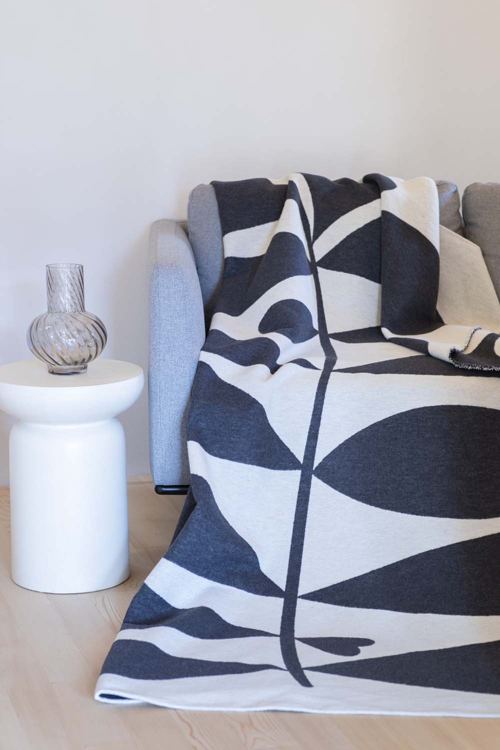 LUCA throw flannel "large leaves" in . Throw Blanket made by David Fussenegger , a family-run mill in Austria.