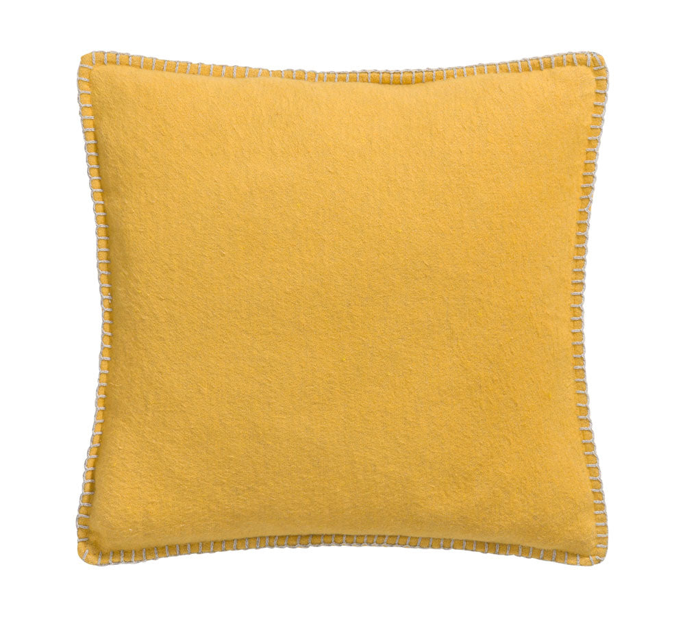 SYLT cushion cover solid 20x20 in mustard . Cushion Cover made by David Fussenegger , a family-run mill in Austria.