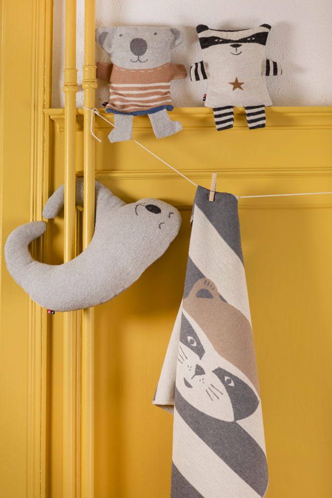 JUWEL baby blanket "raccoon" in . Blanket made by David Fussenegger , a family-run mill in Austria.