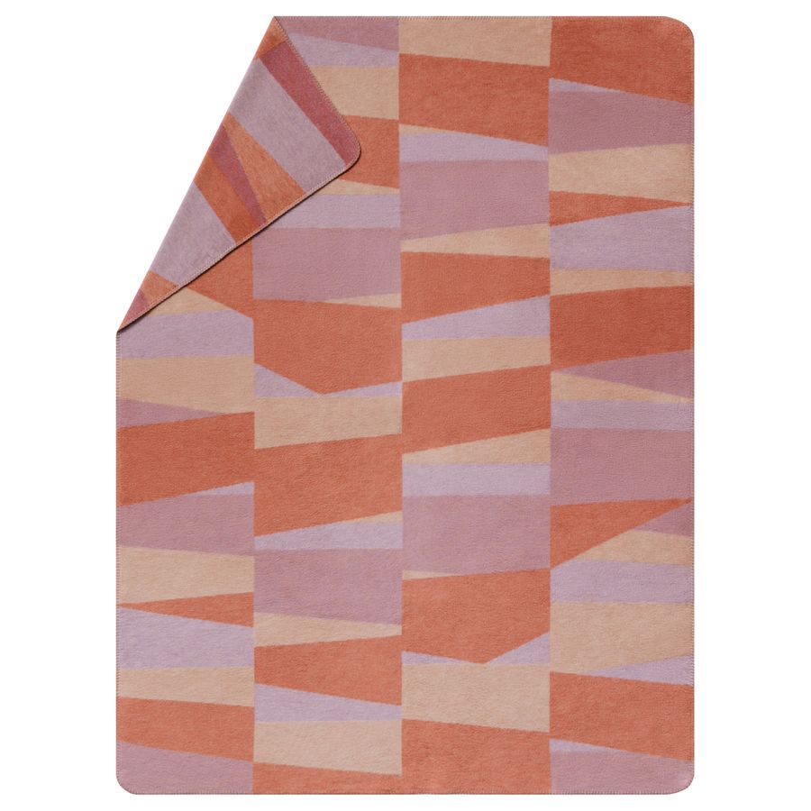 SAVONA Throw "Geometric Shapes" in copper . Throw Blanket made by David Fussenegger , a family-run mill in Austria.