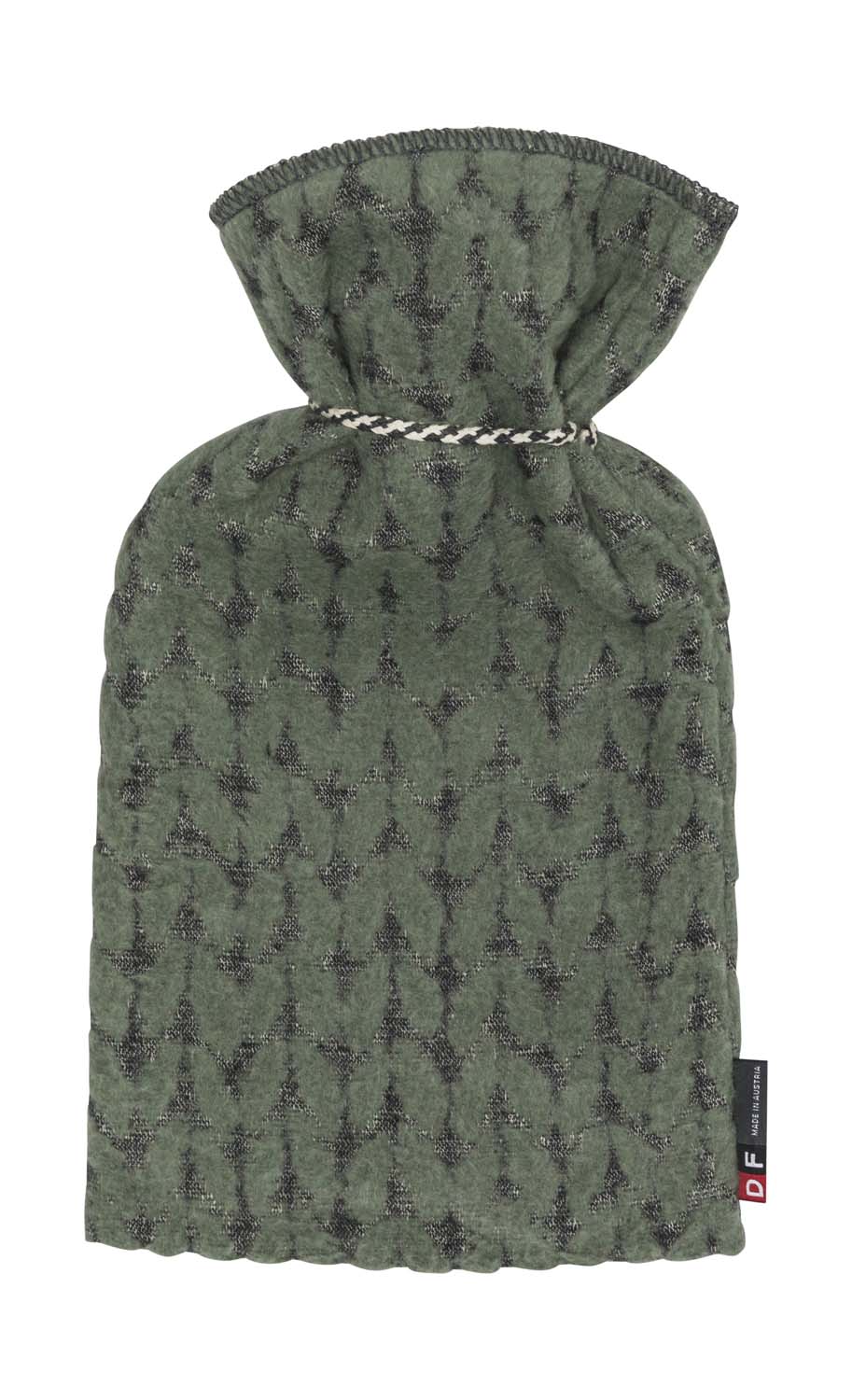 SILVRETTA warming bottle "knitted" in . Warming Bottle made by David Fussenegger , a family-run mill in Austria.