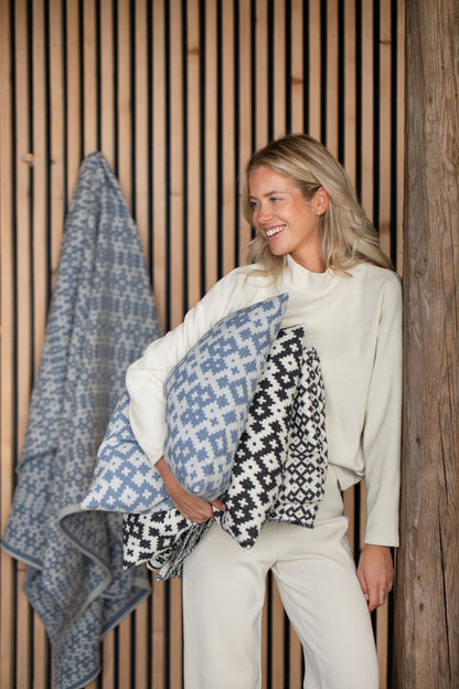 NOVA cushion cover "small ethnic pattern" in . Cushion Cover made by David Fussenegger , a family-run mill in Austria.