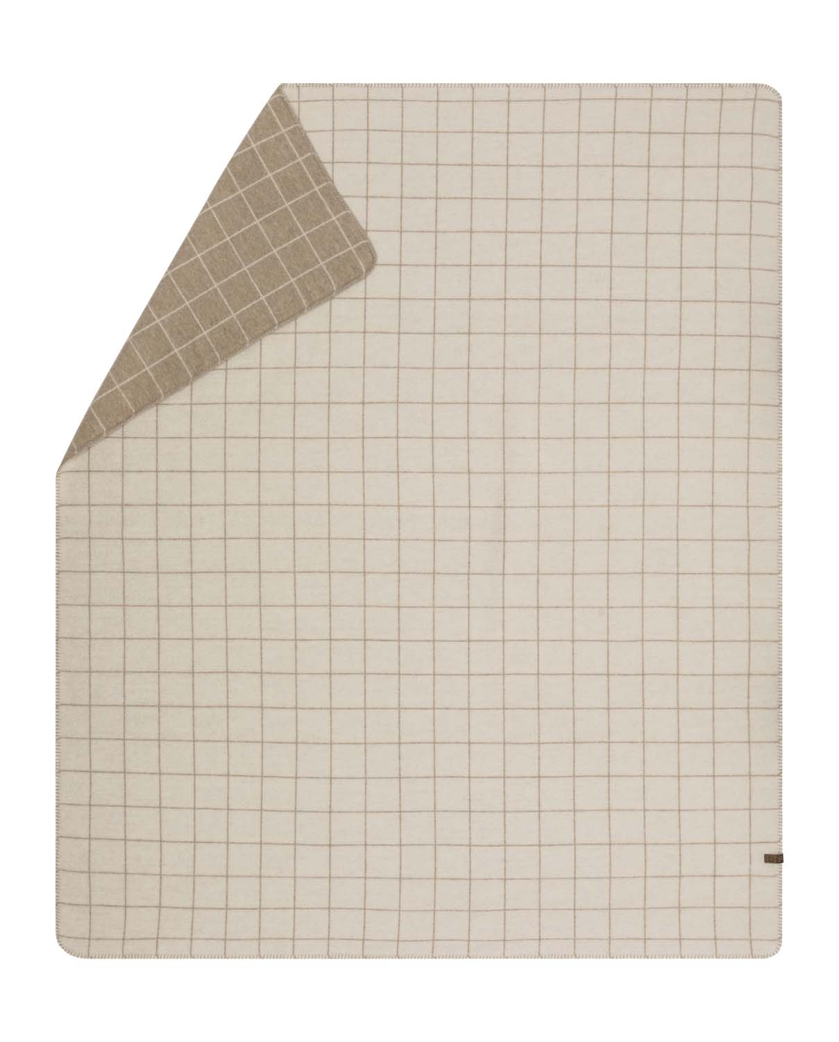 MERANO throw "checkered" in offwhite . made by INDIGO 11 , a family-run mill in Austria.