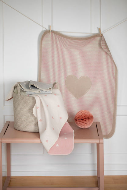JUWEL baby blanket "hearts allover" in . Blanket made by David Fussenegger , a family-run mill in Austria.