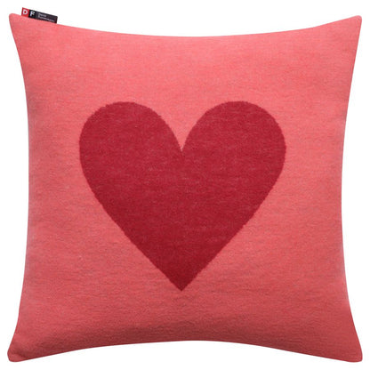 SILVRETTA Pillow "Heart" in red . Filled Cushion made by David Fussenegger , a family-run mill in Austria.