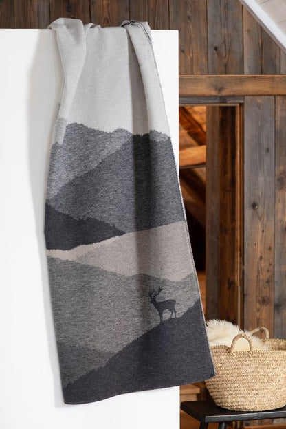 LUCA Throw "Mountain Silhouettes" in . Throw Blanket made by David Fussenegger , a family-run mill in Austria.