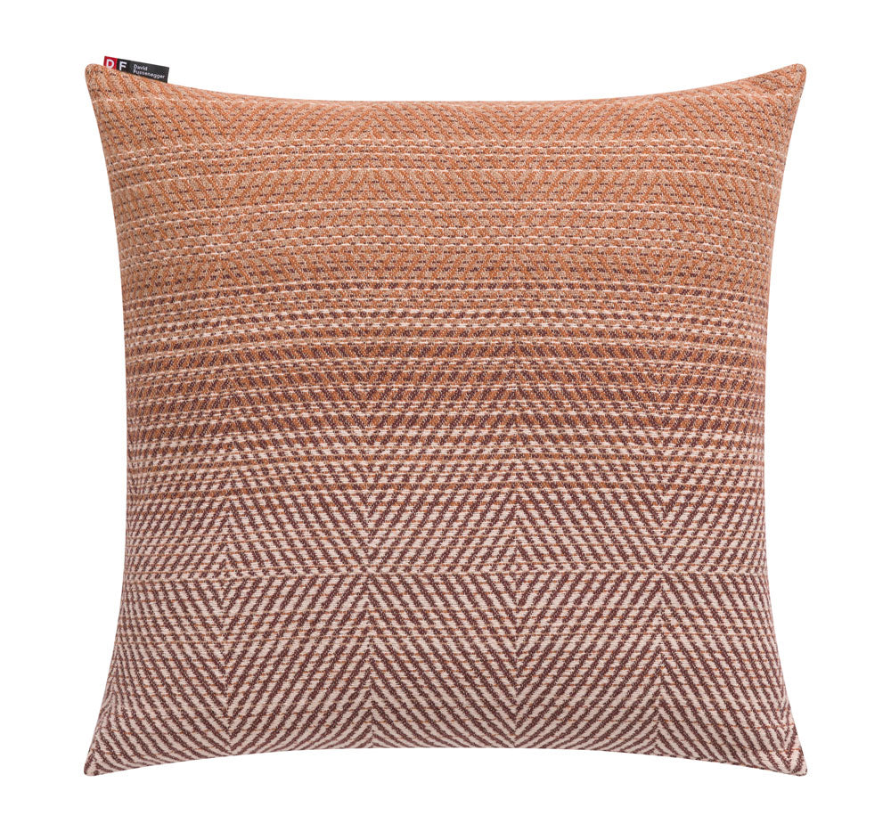 NOVA cushion cover "gradient herringbone" in terra cotta . Cushion Cover made by David Fussenegger , a family-run mill in Austria.