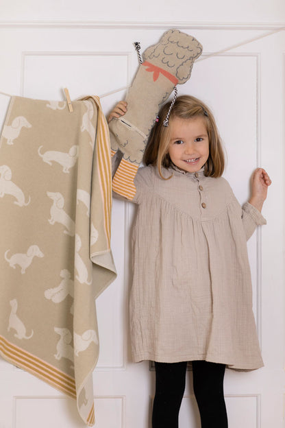 JUWEL baby blanket "dachshund" in . Blanket made by David Fussenegger , a family-run mill in Austria.