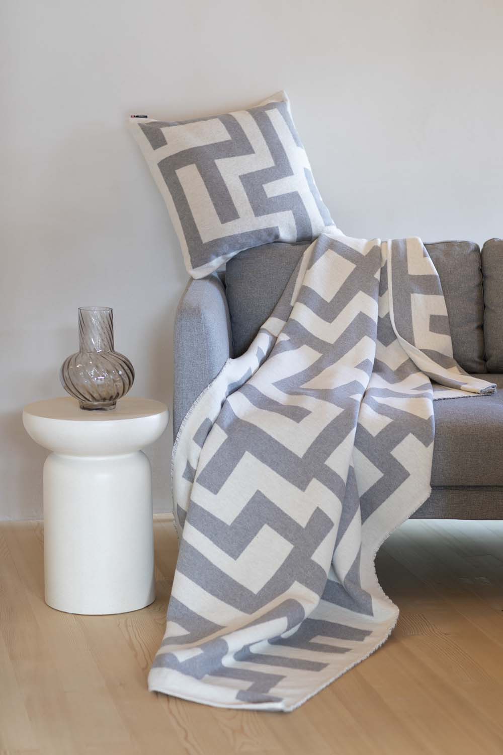 SILVRETTA cushion cover "maze" in . Cushion Cover made by David Fussenegger , a family-run mill in Austria.