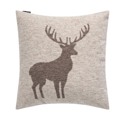 SILVRETTA cushion cover "centered deer" in brown . Cushion Cover made by David Fussenegger , a family-run mill in Austria.