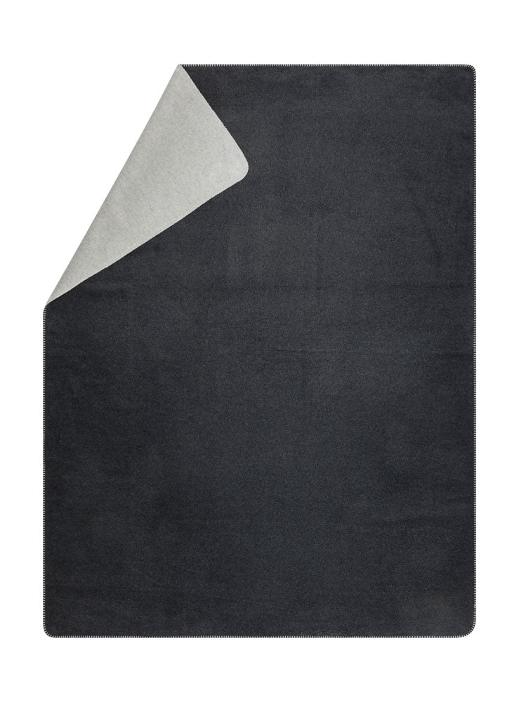 SAVONA throw "double solid" in charcoal gry . Throw Blanket made by David Fussenegger , a family-run mill in Austria.