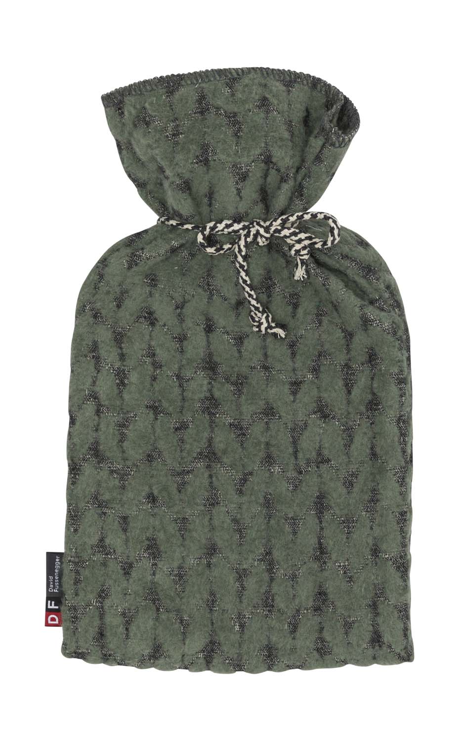 SILVRETTA warming bottle "knitted" in ivy . Warming Bottle made by David Fussenegger , a family-run mill in Austria.