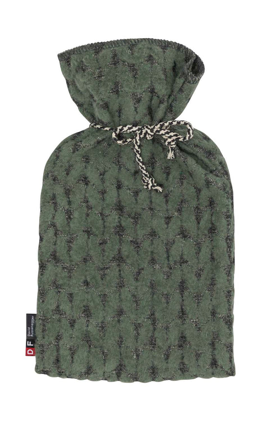 SILVRETTA warming bottle "knitted" in ivy . Warming Bottle made by David Fussenegger , a family-run mill in Austria.