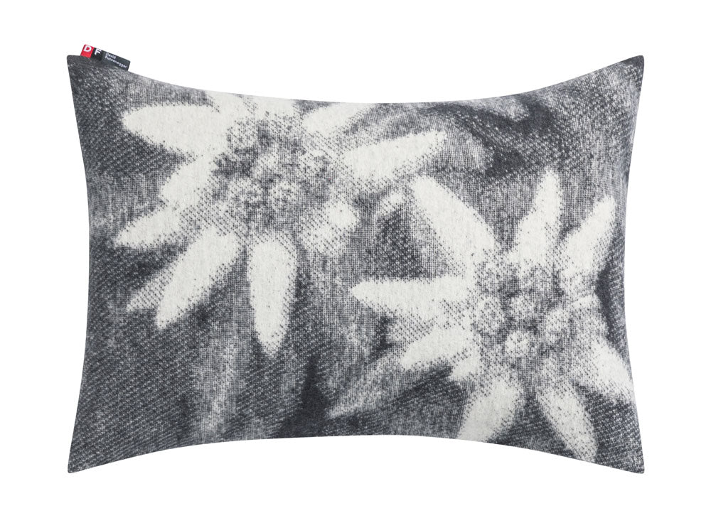 SILVRETTA cushion cover "Edelweiss" in charcoal . Cushion Cover made by David Fussenegger , a family-run mill in Austria.