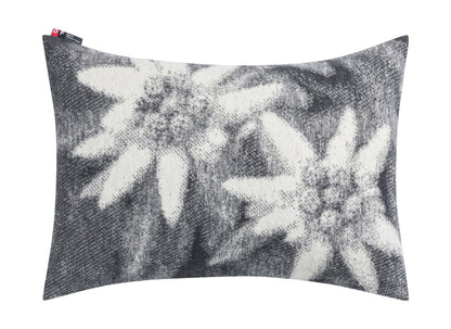 SILVRETTA cushion cover "Edelweiss" in charcoal . Cushion Cover made by David Fussenegger , a family-run mill in Austria.