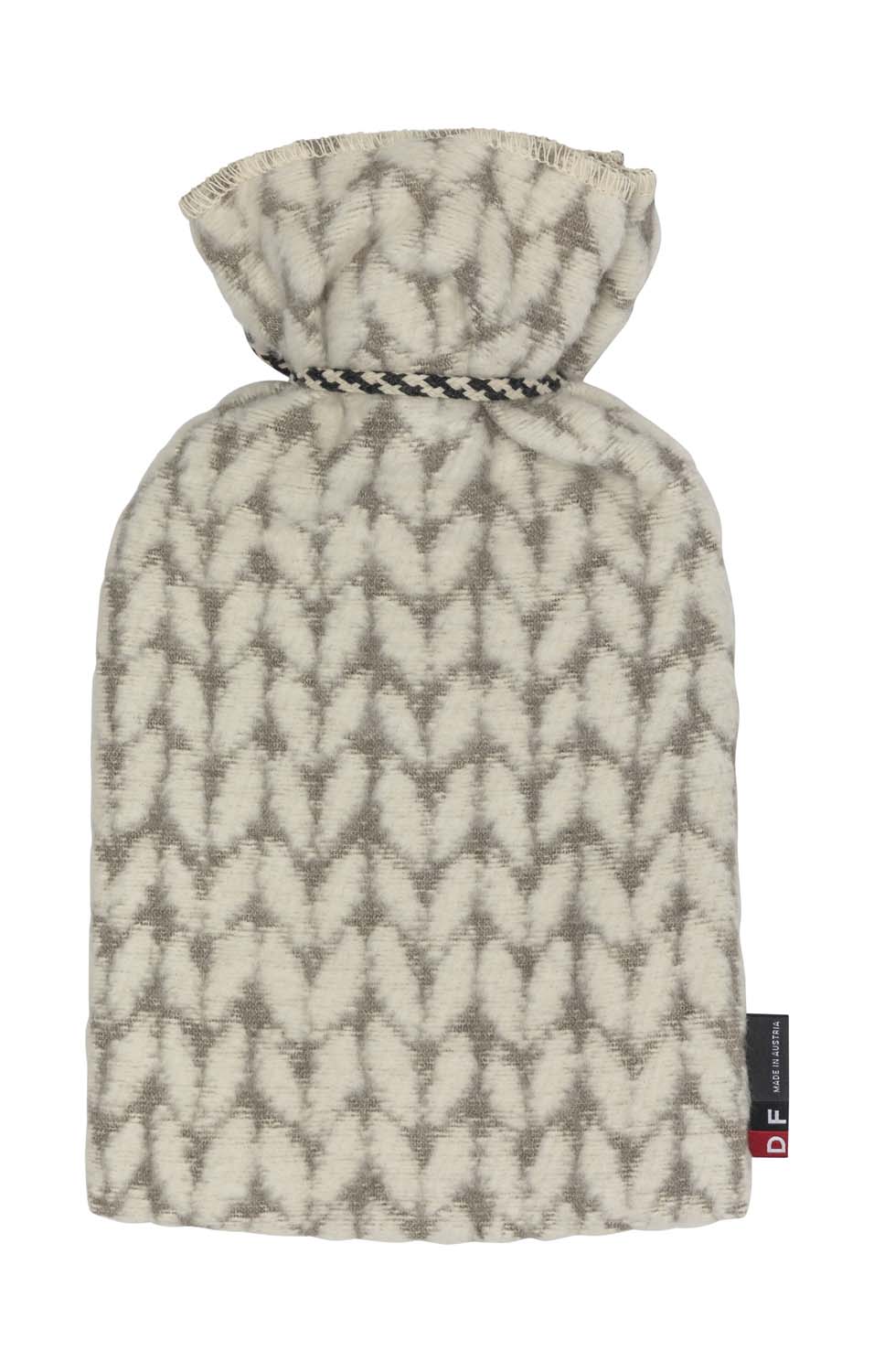 SILVRETTA warming bottle "knitted" in . Warming Bottle made by David Fussenegger , a family-run mill in Austria.