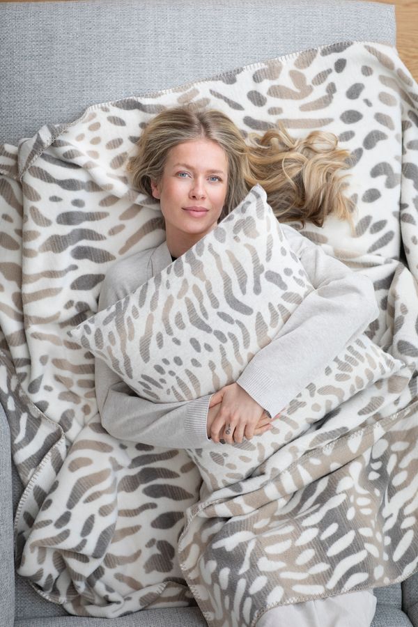 SAVONA Throw "Snow Leopard" in . Throw Blanket made by David Fussenegger , a family-run mill in Austria.