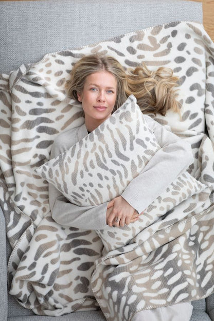 SAVONA Throw "Snow Leopard" in . Throw Blanket made by David Fussenegger , a family-run mill in Austria.