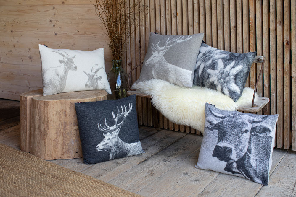 SILVRETTA cushion cover "Edelweiss" in . Cushion Cover made by David Fussenegger , a family-run mill in Austria.