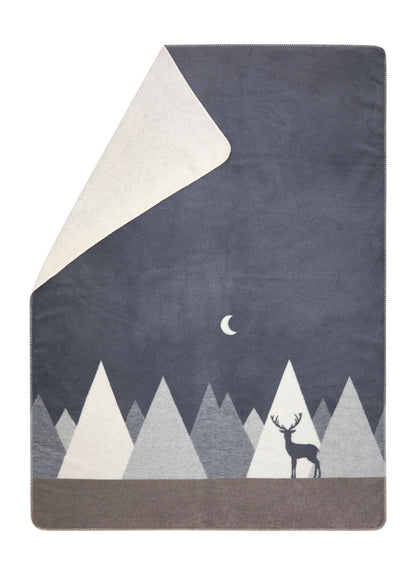 SAVONA throw "mountains modern" in grey . Throw Blanket made by David Fussenegger , a family-run mill in Austria.