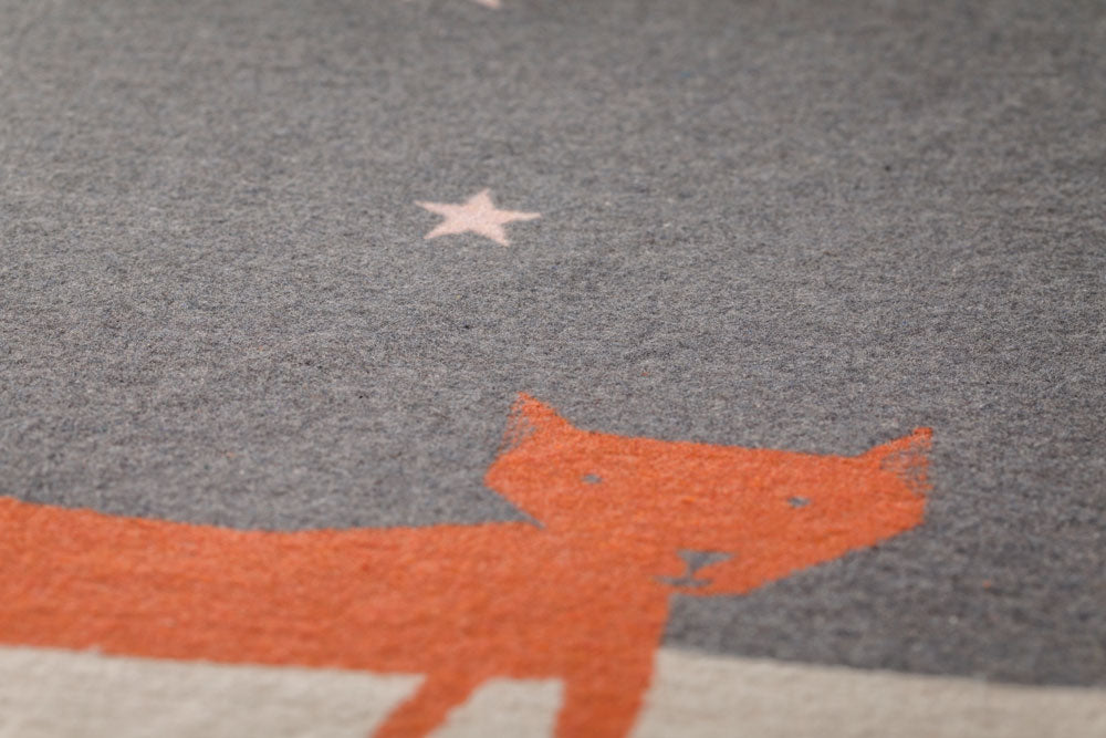 JUWEL baby blanket "fox under starry skies" in . Blanket made by David Fussenegger , a family-run mill in Austria.