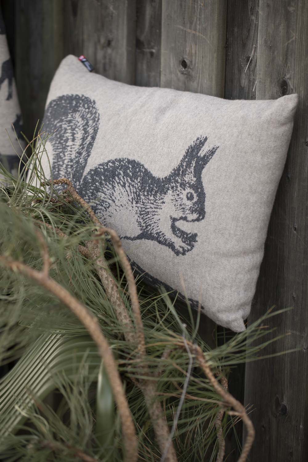 NOVA cushion cover "squirrel" in smoke . Cushion Cover made by David Fussenegger , a family-run mill in Austria.