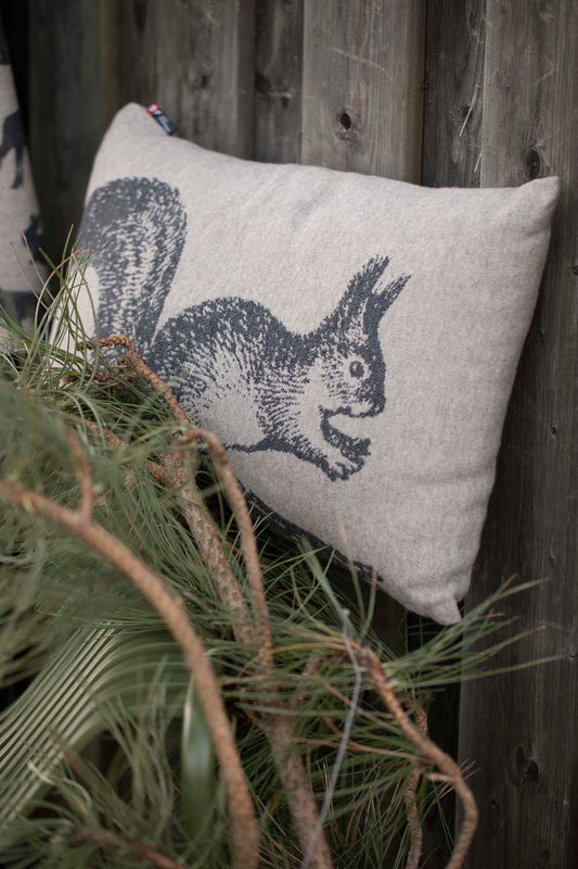 NOVA cushion cover "squirrel" in smoke . Cushion Cover made by David Fussenegger , a family-run mill in Austria.