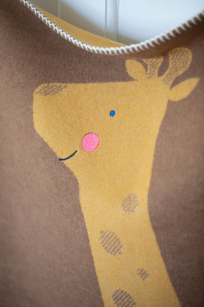 LILI baby blanket "giraffe" with embroidery in . Blanket made by David Fussenegger , a family-run mill in Austria.
