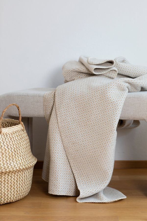 SAVONA Throw "Mini Checks" in . Throw Blanket made by David Fussenegger , a family-run mill in Austria.