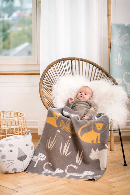 JUWEL baby blanket "jungle" in . Blanket made by David Fussenegger , a family-run mill in Austria.