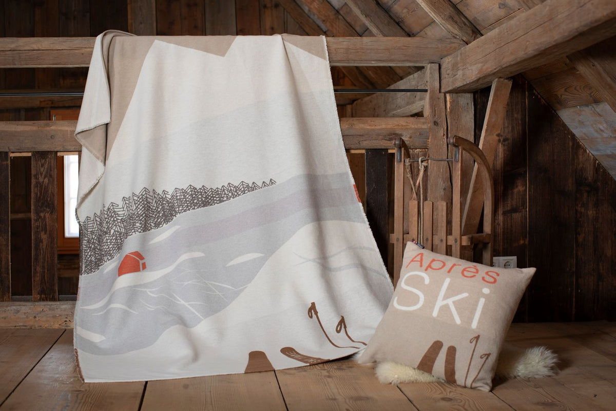 LUCA Throw "Ski Time" in . Throw Blanket made by David Fussenegger , a family-run mill in Austria.