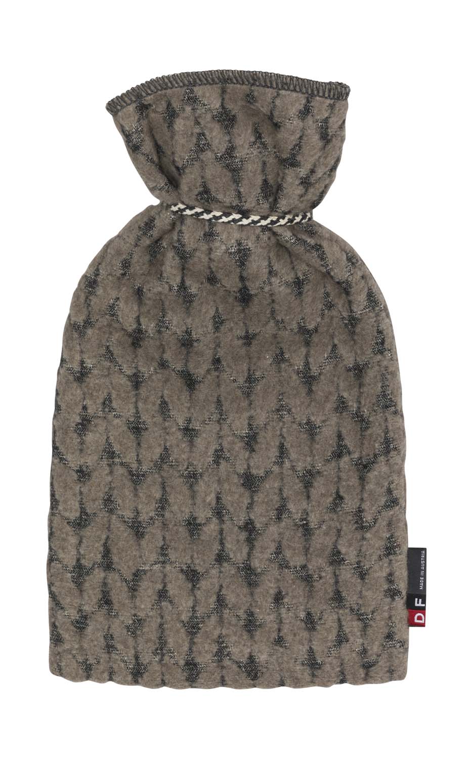 SILVRETTA warming bottle "knitted" in . Warming Bottle made by David Fussenegger , a family-run mill in Austria.