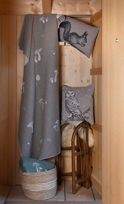 SILVRETTA throw "mushrooms'n more" in . Throw Blanket made by David Fussenegger , a family-run mill in Austria.