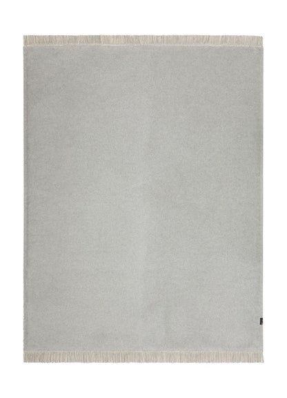 VIENNA throw solid with fringe in felt . Throw Blanket made by David Fussenegger , a family-run mill in Austria.