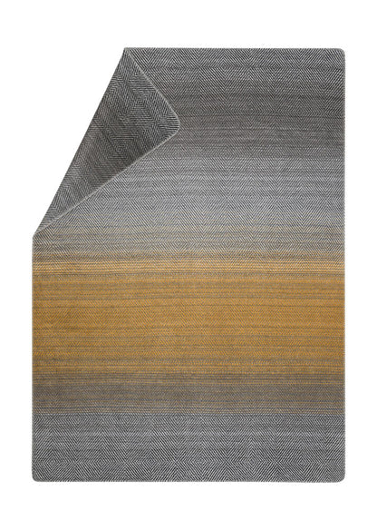 SAVONA throw "gradient herringbone" in gold grey . Throw Blanket made by David Fussenegger , a family-run mill in Austria.